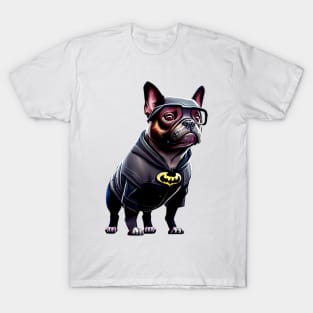 Super Frenchie: Black Superhero Suit T-Shirt